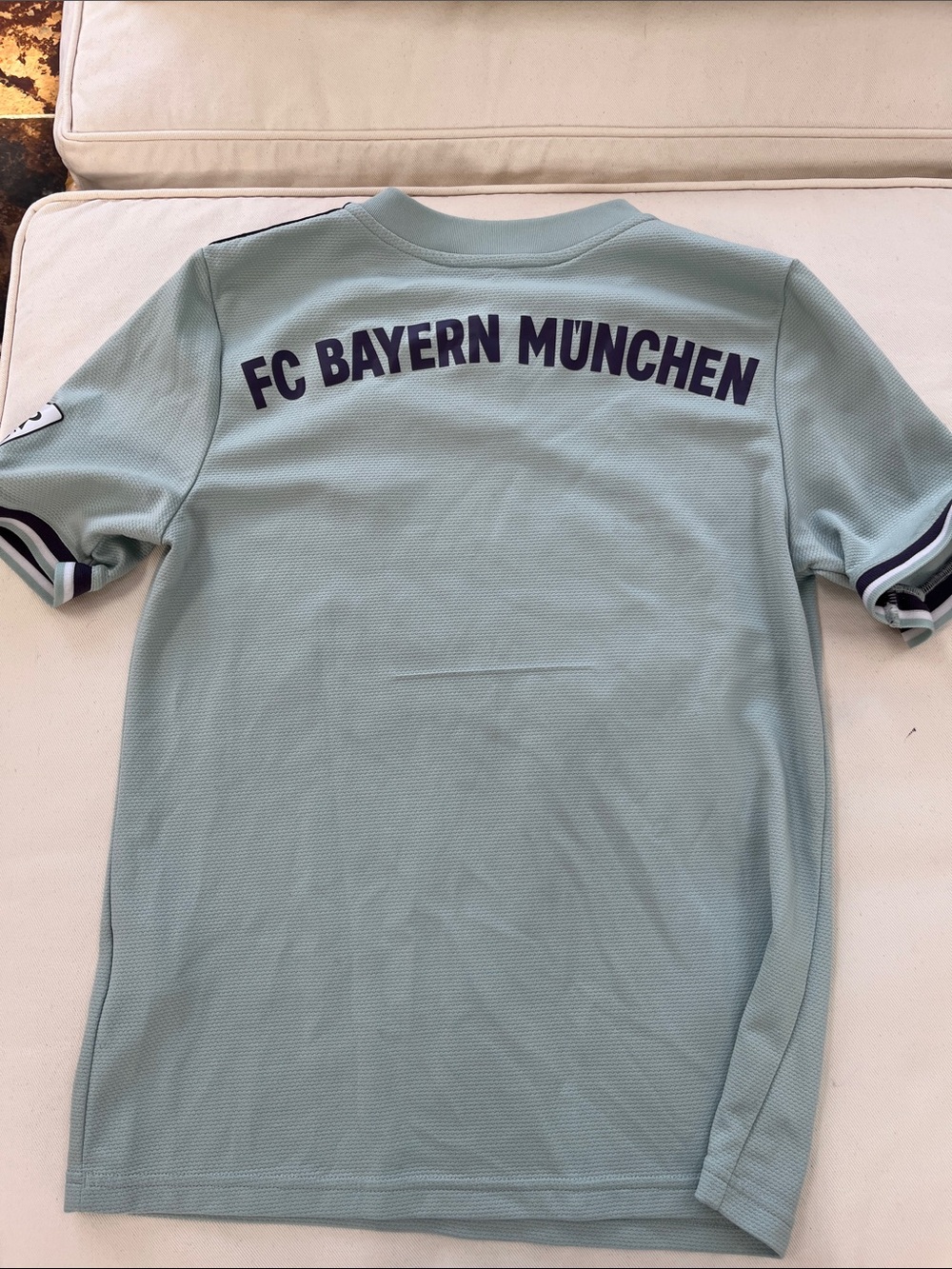 Adidas FC Bayern Munich Kids Light Green Soccer Jersey - Picture 3 of 3